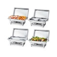 thumbnail image 1 of Ensemble de Buffets à Réchauds Professionnels - Acier Inoxydable 8 Qt avec 6 Poêles à Aliments, Réchauffe-Plats Rectangulaires Pliables pour Traiteur, Fêtes, Mariages - Ensemble de 4 Pcs, 2 Grilles Doubles + 2 Grilles Simples, 1 of 7