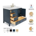 thumbnail image 3 of Ariel Cambridge 43 In. Right Offset Oval Sink Vanity With White Quartz Countertop In Midnight Blue, 3 of 10