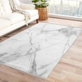 thumbnail image 2 of White Gray Marble Rug, Abstract Marble Area Rug 4x6, Modern Marble Decor Rugs for Bedroom, Rugs Low Pile Washable Stain Resistant Easy Clean for Dining Room, Living Room Soft Carpet Decor ZX&-205, 2 of 7