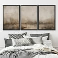 thumbnail image 2 of IDEA4WALL Framed Canvas Print Wall Art Set of 3 Vintage Abstract Landscape Misty Horizons Modern Art Wall Decor Pastel Brown Prints Retro Minimalist Artwork For Home Decor - Black 24"x36"x3, 2 of 5