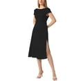thumbnail image 2 of INSPIRE CHIC Satin Dress for Women's Cowl Neck Cap Sleeve Backless Twist Split Midi Cocktail Dress, 2 of 5