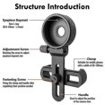 thumbnail image 3 of Soporte de adaptador de teléfono celular universal Soporte de clip Material de goma suave para binocular Monocular Spotting Scope // kaili Sencillez, 3 of 4