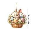 thumbnail image 3 of POLISE Spaces Bunny in Teacup with Flowers 2D Acrylic Easter Ornament for Tree, Wall or Shelf, Pastel Egg & Floral Design, Spring Home Decor & Gift for Collectors, 3 of 6