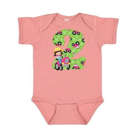 

Inktastic Tractor Girl 2nd Birthday Gift Baby Girl Bodysuit