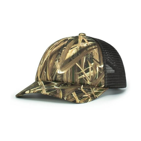 Pacific Headwear P640.2P2.OS Vintage Mossy Oak Trucker Cap, Light Charcoal & Shadow Grass Blades - One Size