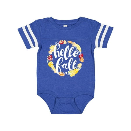 

Inktastic Hello Fall with Leaf Wreath Gift Baby Boy or Baby Girl Bodysuit
