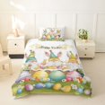 thumbnail image 2 of Erosebridal Cute Rabbit Kids Twin Bedding,Cartoon Gnome Colorful Easter Eggs Duvet Cover Set For Girls Teens Reversible 2-Piece,No Comforter, 2 of 6
