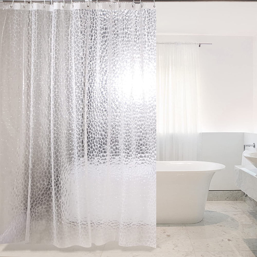Hot Plastic EVA 3D Shower Curtain Transparent Clear Water Cube Bathroom Curtain 