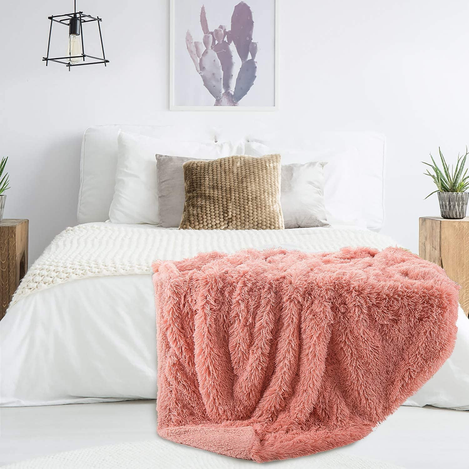 Soft Shaggy Fuzzy Throw Blanket Fluffy Snuggly Faux Fur Blankets Warm Cozy Plush Sherpa Blanket for Couch Sofa Bed Photo Props Home Decor 60x80 Inches Dirty Pink Walmart