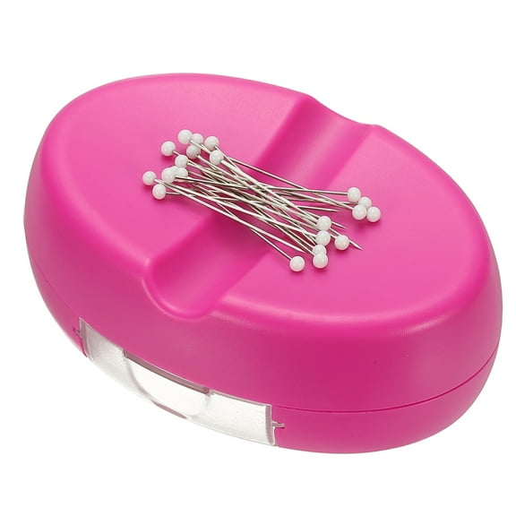 1 Pcs Magnetic Pin Holder with 1.5" Quilting Needles for Sewing, Rose Red