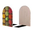 thumbnail image 2 of Lsque Spices And Herbs Printed Wood Bookends,Non-Skid Bookend for Shelves,Heavy Duty Support Bookends,Non-Slip Foam Pads for Office, Home, and Library,1 Pair, 2 of 8