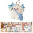 thumbnail image 2 of Plush Dog Keychain Charm With Blue Bow Clasp For Backpack Car Luggage Purse Travel Accessories, 2 of 14