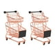 thumbnail image 1 of 2X Mini Modelo Carrito de Compras de Doble Capa Carro de Supermercado de Hierro Forjado Cesta de Almacenamiento Oro Rosa de Metal Oro Rosa, 1 of 8