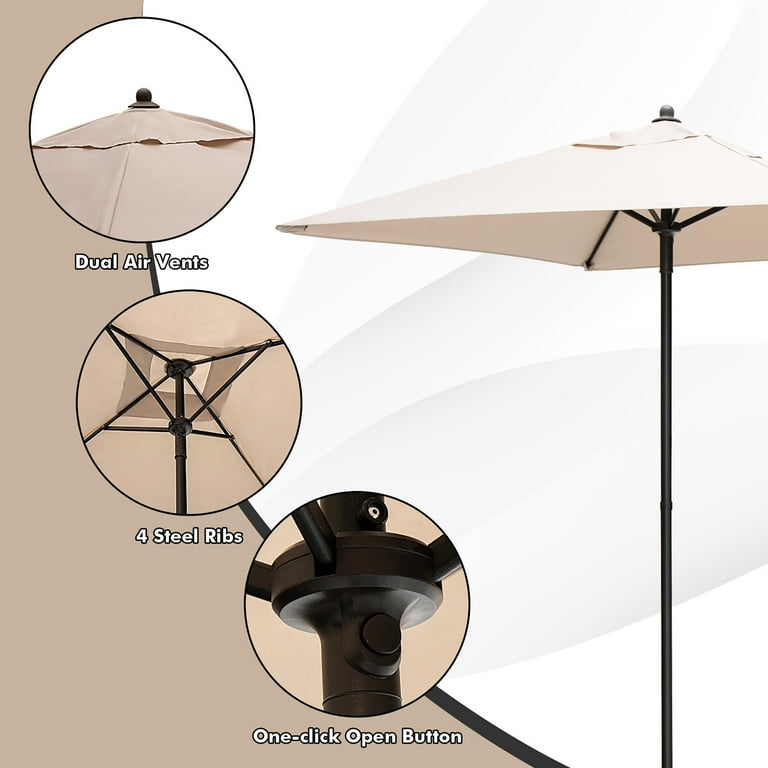15 double sided twin outdoor patio umbrella cover Outsunny 15ft Patio Umbrella with Base, Rectangular, Double-Canopy, UV-Blocking, Easy Crank, Coffee