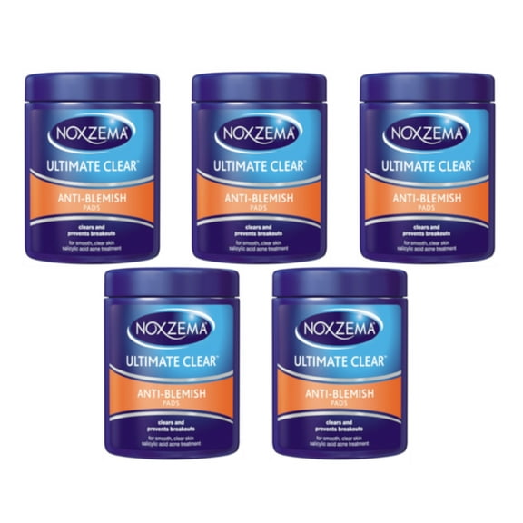 5 Pack Noxzema Ultimate Clear Anti-Blemish Pads 90 Each