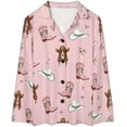 thumbnail image 4 of Top-kevin Pajama Sets for Womens Cowboy Boots Cacti Loose Button Down Long Sleeve Shirts And Pants Set, 4 of 12