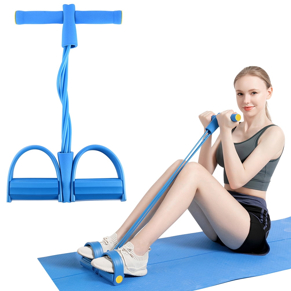 Spring Tube Foot Pedal Pull Rope Resistance Band Sit-up Puller Abdomen Leg Exerc