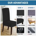 thumbnail image 4 of Velvet Dining Chair Covers Stretch Chair Covers for Dining Room Set of 6 Parson Chair Slipcovers Chair Protectors Covers Dining, Soft Thick Solid Velvet Fabric Washable, Black, 4 of 7
