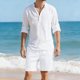 thumbnail image 5 of Tops de Manga Larga Casual Cuello Redondo de Color Sólido con Cintura Elástica Y Cordón Bolsillos de Dos Piezas, Incluye Blusa Y Pantalones para Uso Diario Al Aire Libre, 5 of 7