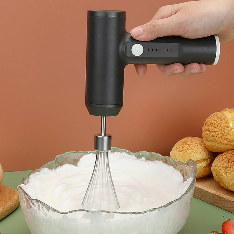 Electric Hand Mixer, Wireless Charging Curved Edges 1500mah Lithium Battery  Cordless Mixer Handheld for Cake Baking for Kitchen (High power egg beater