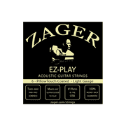 Zager Easy Play Pillow Touch Coated Guitar Strings - Acoustic Guitar Strings - 80/20 Bronze - For 6 String Guitar - Deep Bright Projecting Tone - Custom Light Gauge - Pack of 1
