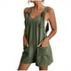 thumbnail image 2 of ICHUANYI Clearance Womens Fashion Summer Solid Casual Sleeveless Suspender Short Jumpsuit(Army Green, M) ICHUANYI WER2023080800412, 2 of 7