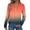 Orange, variant on ManxiVoo Women's Ombre Long Sleeve Button Down Shirt Casual Comfort Fit Gradient Color Stylish Blouse Versatile Tops for Women L Size Black