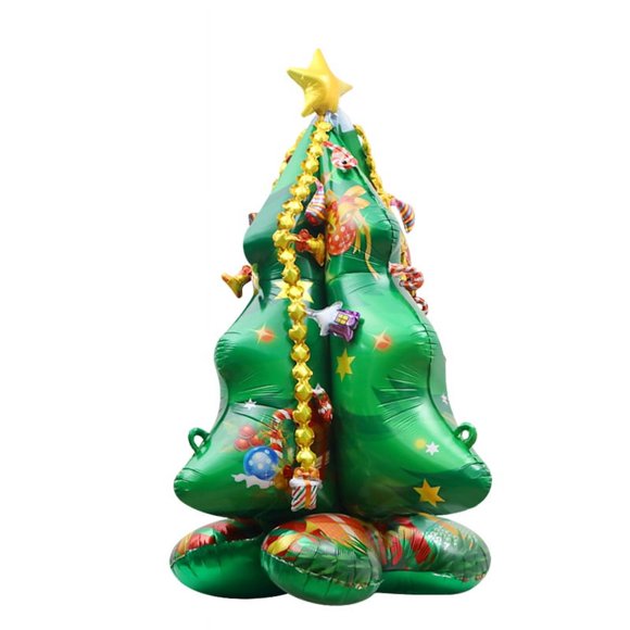 Soporte inflable gigante 4D con forma de globo de aluminio para árbol de Navidad