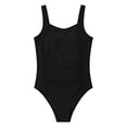 thumbnail image 4 of FINALGANG Girls One Piece Swimsuit Solid Color Sleeveless High Waist Stretchy Onesie Bathing Suit For Kids Teen Beach Pool Summer Wear Black 14-15Y, 4 of 4