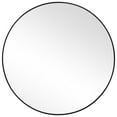thumbnail image 1 of Benjara BM239314 Round Shape Sleek Metal Frame Mirror, Black, 1 of 5