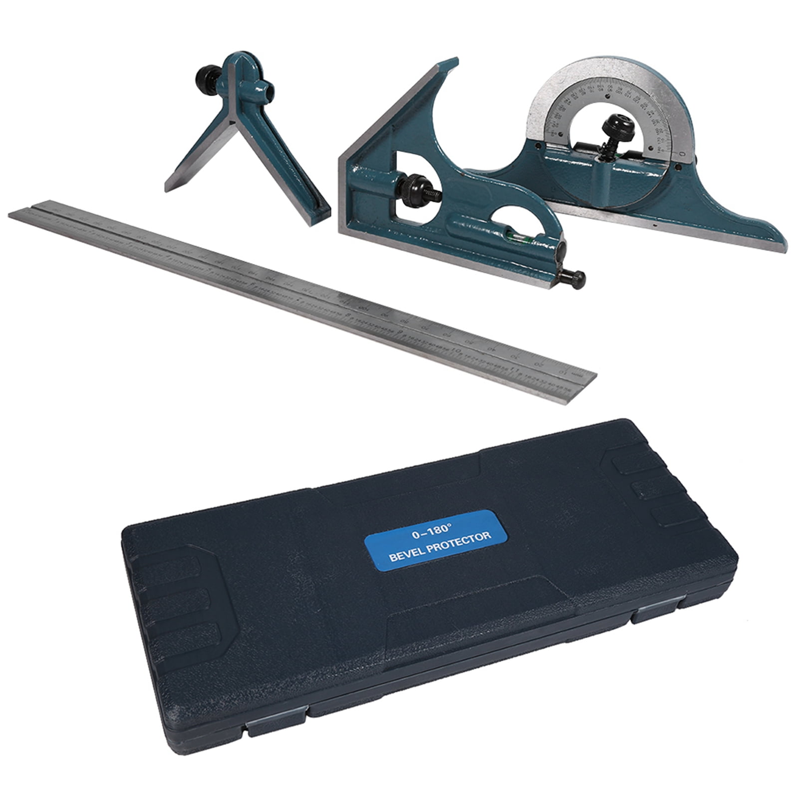 Stainless Steel Universal Bevel Set - 180 Degree Angle Finder With Combination Square & Protractor