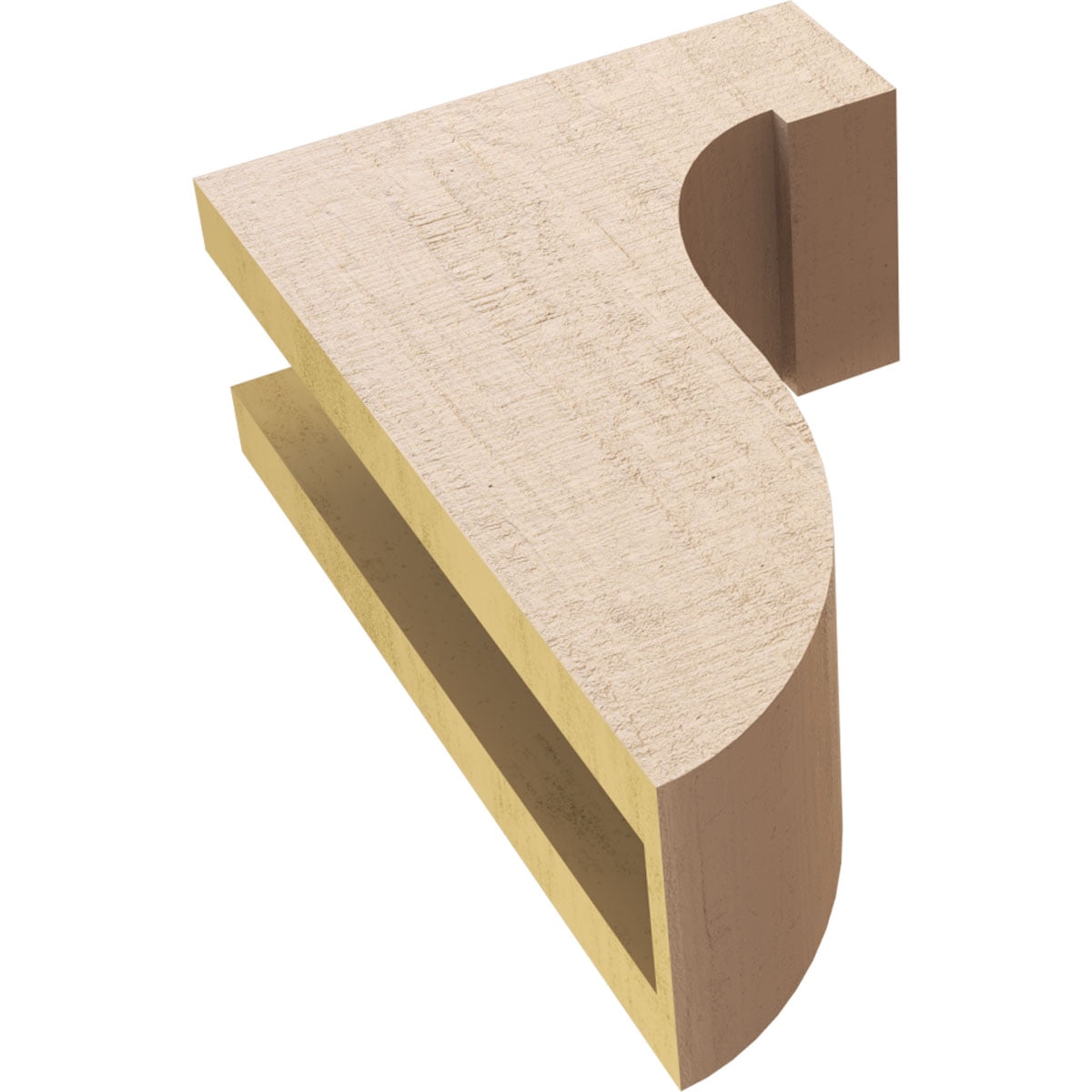 4"W x 8"D x 12"H Classic Del Monte Rough Cedar Woodgrain TimberThane Corbel, Primed Tan