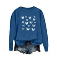 thumbnail image 2 of Mceream Valentines Chandails en Molleton pour Femmes Mode Imprimé Cœur Graphique Manches Longues Chemises Col Rond Surdimensionné Chandail Grande Taille Bleu G, 2 of 5