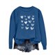 thumbnail image 2 of Xuyuer Valentine's Day Heart Print - Women's Loose Round Neck Long Sleeve Top for Casual Lover Themed Outfits, Cozy Seasonal Wear, Couple Matching Style & Romantic Gift Holiday Apparell, 2 of 5