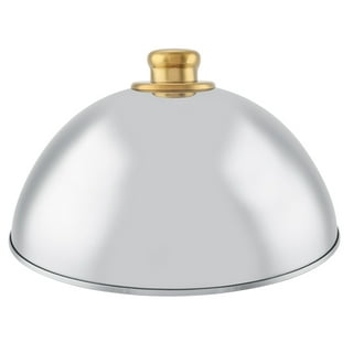 Stainless Steel Cloche Food Cover Dome Serving Plate Dish Dining Dinner  Platter