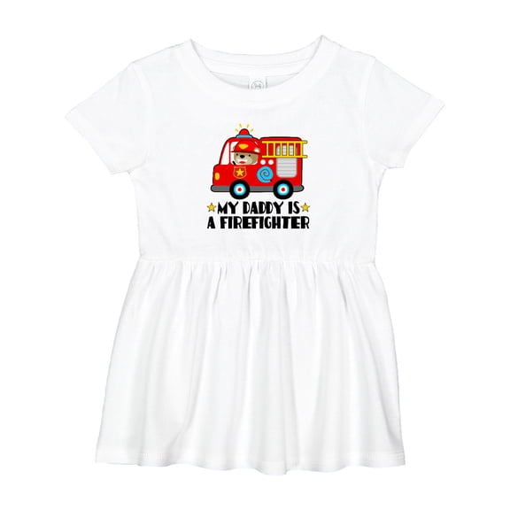 Inktastic Fireman Daddy is a Firefighter Girls Baby Dress