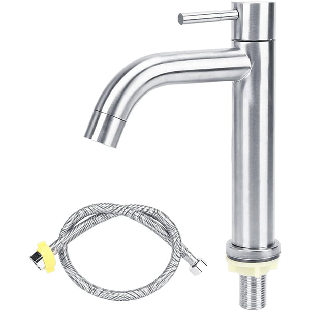 Grifo de cuerpo alto moderno con construcción de metal sólido para una elegante actualización del baño, acabado de níquel cepillado que garantiza una superficie anticorrosión y resistencia a las