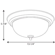 Progress Lighting Melon 2-Light Flush Mount, Brushed Nickel, Alabaster Glass Shade