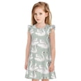 thumbnail image 1 of Balery White Birds Camisón de princesa para niñas, pijama de algodón con mangas abullonadas, suave y bonito.-Medium, 1 of 6
