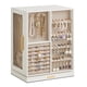 thumbnail image 1 of Caja Joyero Giratorio 360°, Caja de Joyas con 5 Cajones, Ventanas Laterales de Cristal, Idea de Regalo, Blanco Nube, 1 of 8