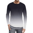 thumbnail image 1 of Ketyyh-chn99 Men's Shirts Fall Clothes Mens Simple Gradient Color Color Matching T Shirt With Long Sleeves And Round Neck Top Black,3XL, 1 of 4