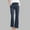 Navy, variant on Elastic Waist Linen Flared Pants for Women, High Waist Drawstring Wide Leg Casual Trousers, Loose Comfy Pants with Pockets