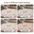 thumbnail image 7 of ODIKA 5'x7' Washable Area Rug Easy Care, Non-Shedding, Pet Friendly, Vintage Distressed Pink Scroll Border Faded Bouquet Motif Botanical for Small Living Room, Bedroom, 7 of 7