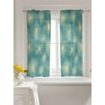thumbnail image 3 of Teal Green Dandelion Tier Curtains 45 Inch Length,Sheer Curtains for Bedroom Living Room Window Pastoral Botanical Blossom Rod Pocket Drapes Kitchen Curtains Small Half Window 27.5"x45" 2 Panels, 3 of 7