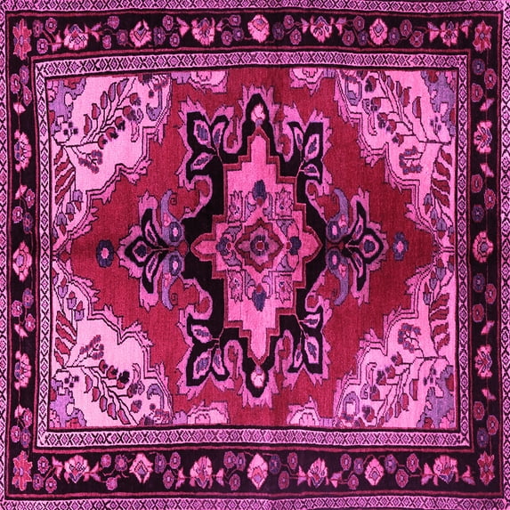 Ahgly Company Indoor Square Persian Pink Traditional Area Rugs, 4' Square
