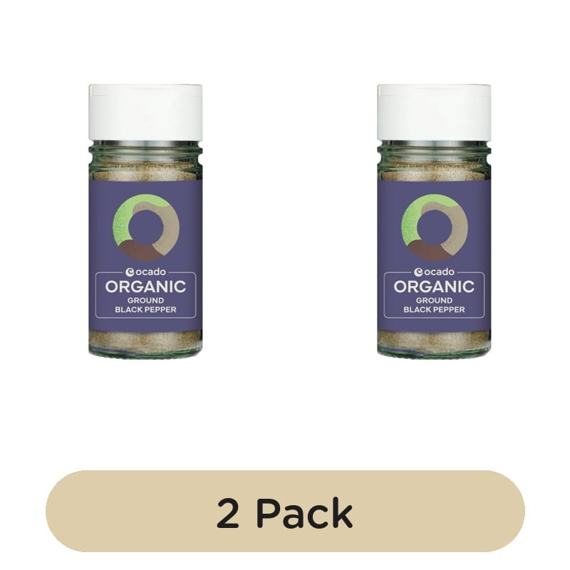 Ocado Organic Ground Black Pepper 45g, British Import (Pack of 2)