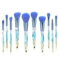 thumbnail image 1 of 10 brochas de maquillaje de diamante con mango de cristal, mango azul, pelo azul. Adepaton LRWJ102-5, 1 of 7