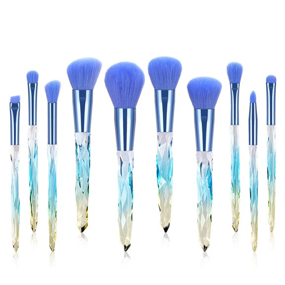 Makeup Brush Set, 10PCS Crystal Makeup Brushes Premium Synthetic Foundation Powder Concealer Eye Shadow Blush Makeup Brushes Set, Professional Make Up Brush Kit for Girls Ladies