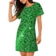 thumbnail image 2 of Disketp Shiny round green sequins para Camisón Corto de Manga Corta para Mujeres, Camisón Cómodo con Escote Redondo, Bonito y Confortable, 2 of 6