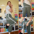thumbnail image 5 of Lentta Parachute Pants for Women Elastic High Waist Full Twist Hiking Cargo Pants Trousers, 5 of 8
